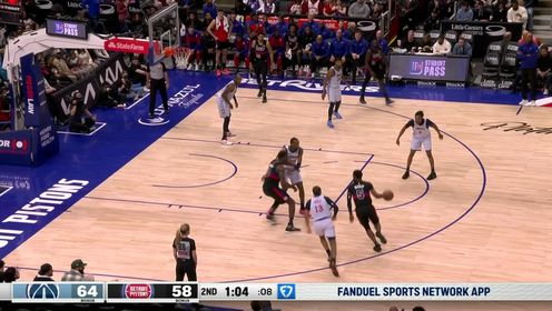 普尔13中4 米豆16+7+8 康宁汉姆38+10 奇才7人上双险胜活塞