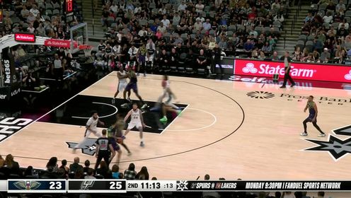 瓦塞尔22分 凯尔登19分 麦科勒姆26+7+9 马刺7人上双擒鹈鹕