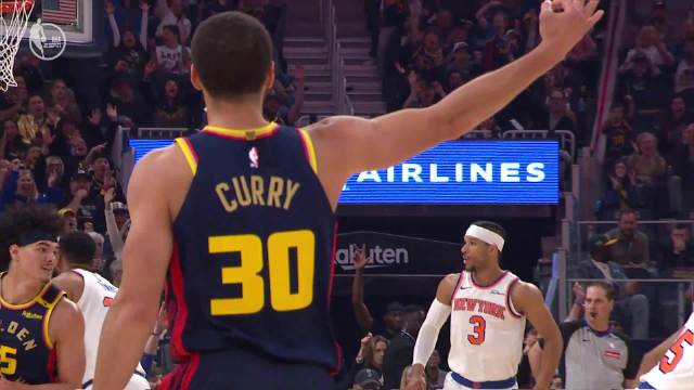 库里28+7+5 唐斯29+12 勇士10人轮换全得分力克尼克斯迎7连胜