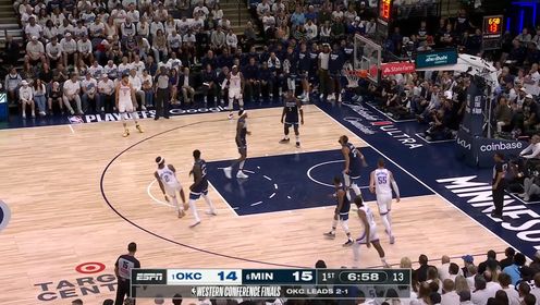 雷霆力擒森林狼3-1夺赛点！亚历山大40+9+10 爱德华兹13中5